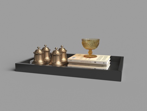  现代托盘摆件3d模型 