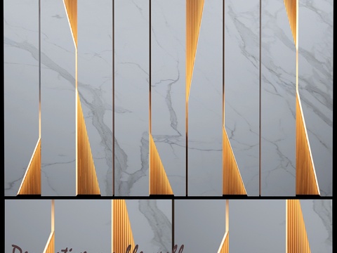  装饰大理石墙3d模型 