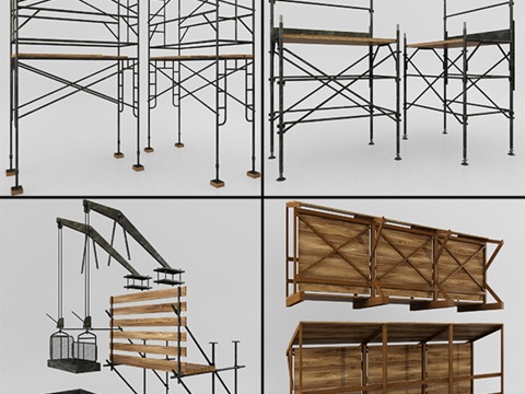  脚手架与结构3d模型 
