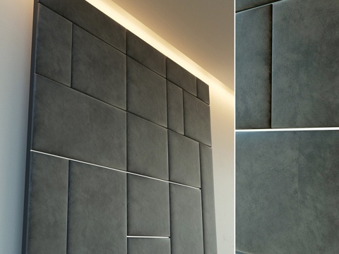  装饰墙。软质面板。十九3d模型 