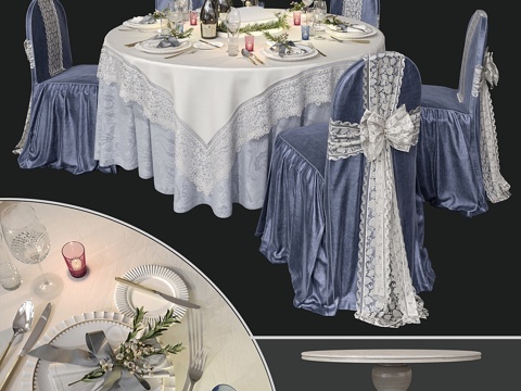  宴会家具33d模型 