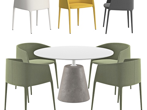  MDF Italia - 阿基里斯扶手椅与摇摆桌3d模型 