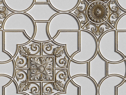  天花板装饰线条33443d模型 