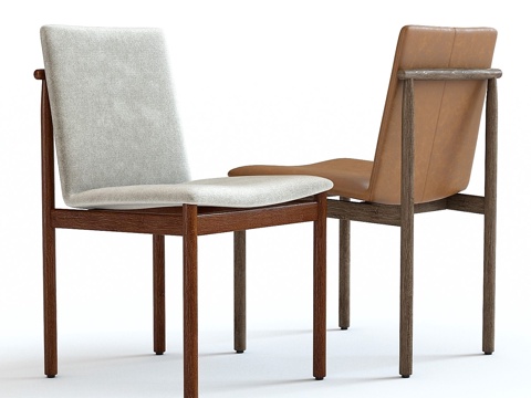  West Elm框架餐椅3d模型 