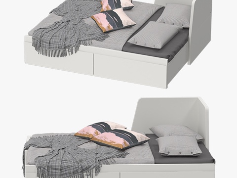  宜家flekke床3d模型 