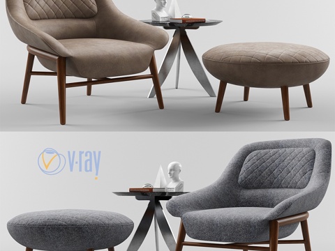  Berto Salotti. HANNA 椅子.3d模型 