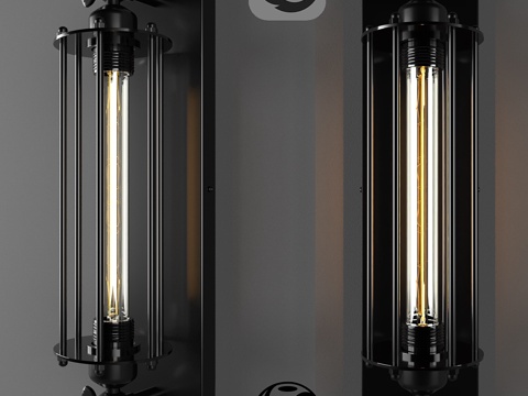  特斯拉笼式壁灯3d模型 