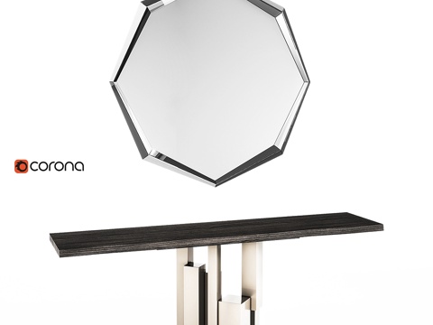  卡特兰意大利天际线边几&amp;翡翠镜3d模型 