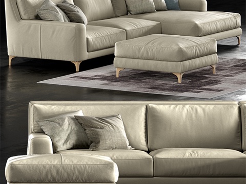  迪特雷意大利莫里森沙发，迪特雷意大利Sc地毯3d模型 