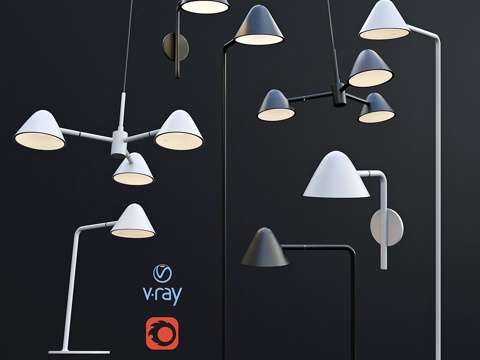  DEVON吊灯、台灯、 壁灯及落地灯系列3d模型 