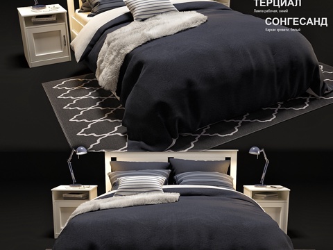  宜家SONGESAND床3d模型 