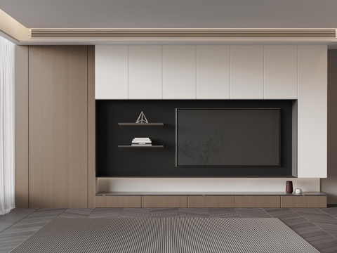 意式背景墙su模型