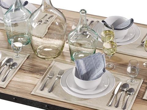  餐桌套装 0013d模型 