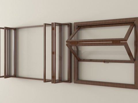 现代折叠窗 上下折叠窗 窗户 门面门头su模型