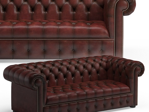  切斯特菲尔德沙发3d模型 