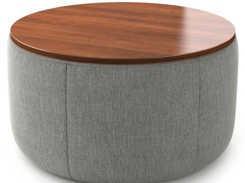  West Elm 软垫脚凳3d模型 