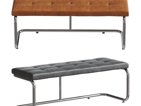 现代简约皮革长凳 沙发凳 包豪斯长凳 床尾凳su模型