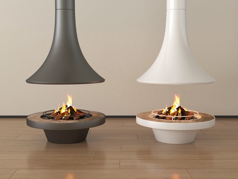  现代壁炉火炉 电子壁炉su模型 