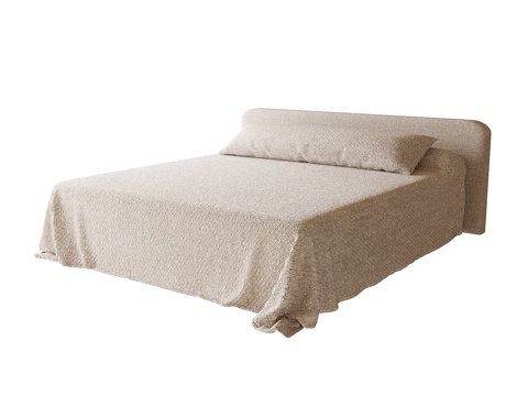  现代双人床su模型 