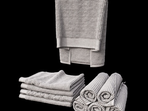  华夫格毛巾套装3d模型 