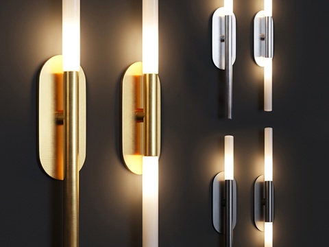  卢梭中型浴室壁灯与卢梭中型吊灯3d模型 