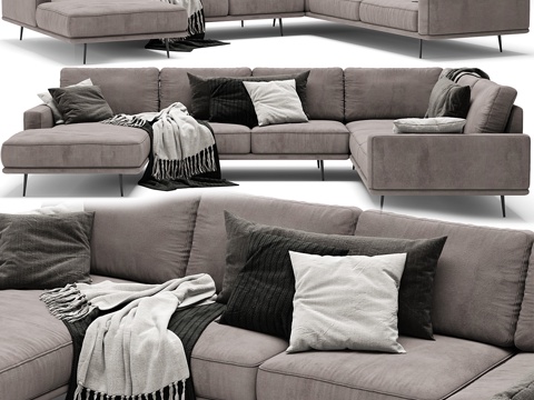  博康概念卡尔顿沙发3d模型 