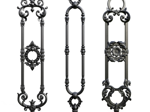  栏杆铸件3d模型 