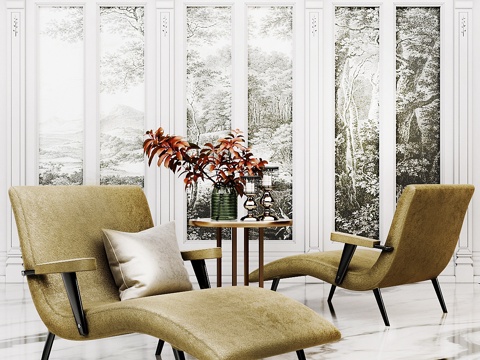  中世纪躺椅3d模型 