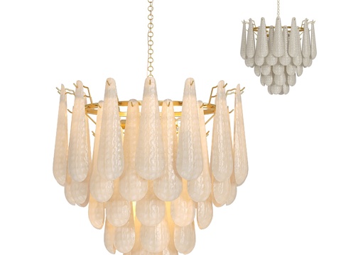  现代轻奢金属玻璃装饰吊灯3d模型 