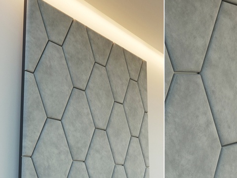  装饰墙。软质面板。十六3d模型 