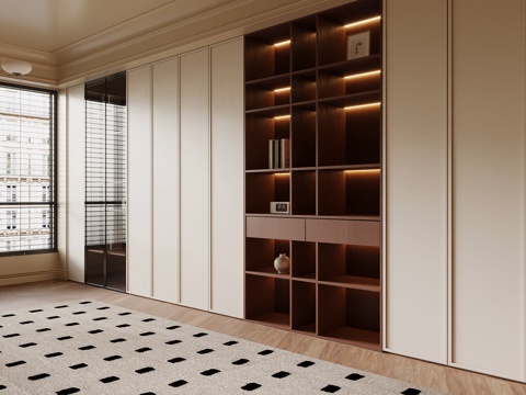 法式中古风书柜su模型