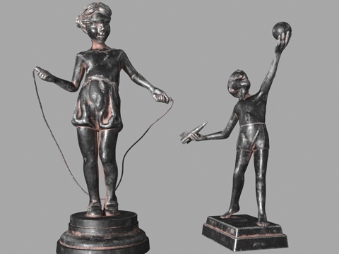  卡斯利快乐童年雕塑3d模型 