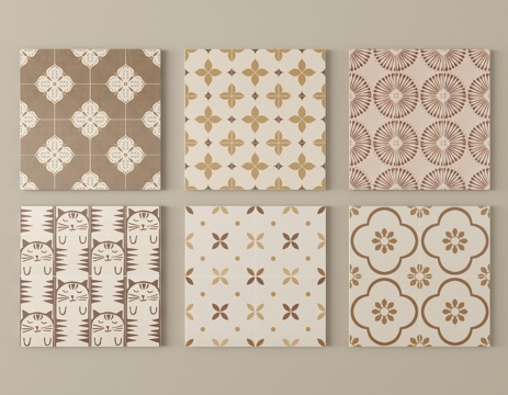  中古复古砖花砖 地砖 仿古砖su模型 