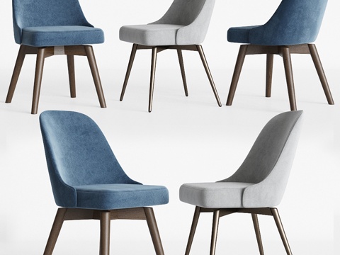  West elm中世纪旋转办公椅套装3d模型 