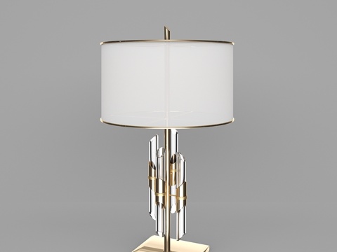  黄铜水晶杆台灯3d模型 