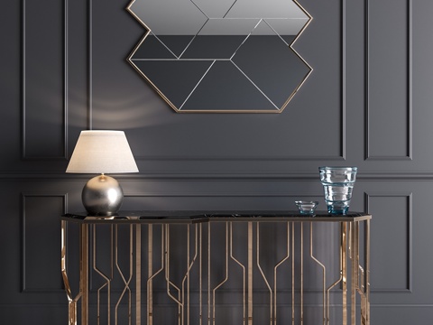  银座朗吉边柜 - Vray材质3d模型 