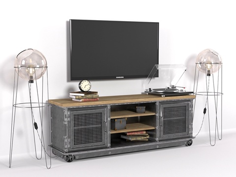  阁楼风格电视柜3d模型 