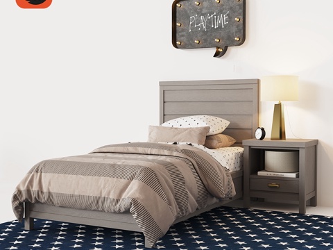  ASHBY软包平台床3d模型 