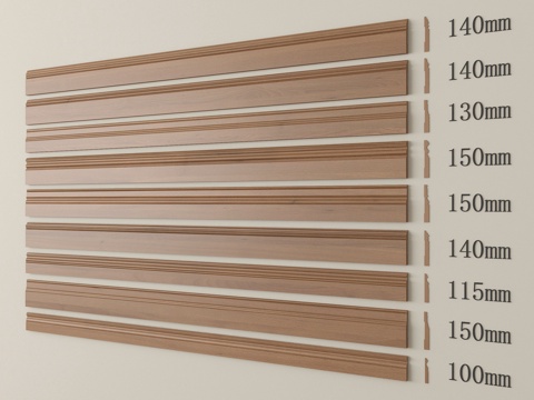 现代踢脚线 实木踢脚线 腰线su模型su模型