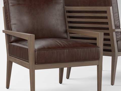  PB Andrew皮革扶手椅3d模型 