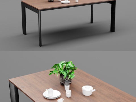  博康普莱昂餐桌3d模型 