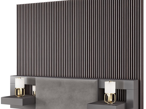  壁挂式床头板系列 № 0073d模型 