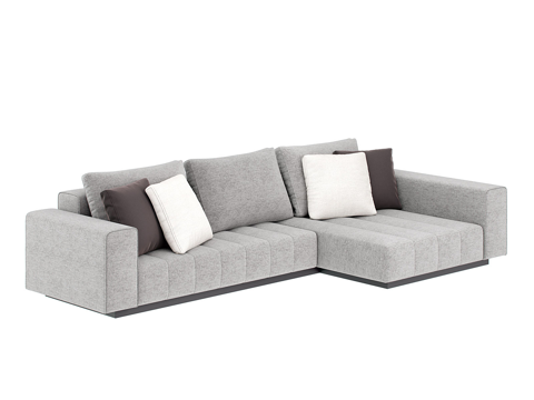  现代简约双人沙发 双人沙发 简约沙发 客厅沙发  抱枕3d模型 