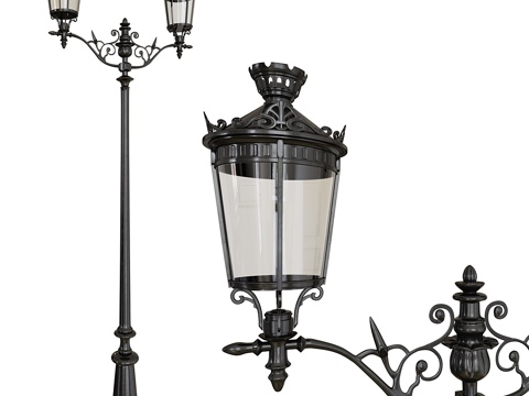  锻铁路灯3d模型 