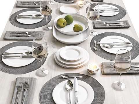  餐桌布置    餐桌布置 63d模型 