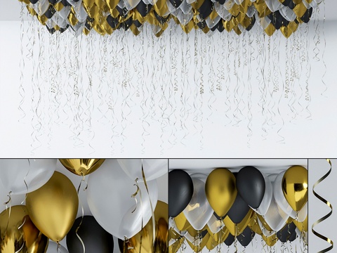  气球套装23d模型 