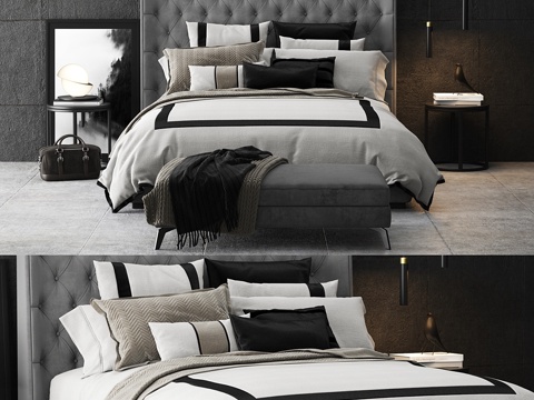  图尔曼床具3d模型 