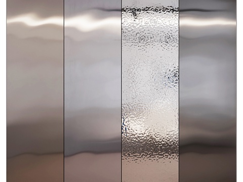  现代极简白甲香竹制金属板3d模型 