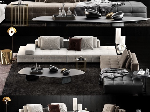  Minotti Lawrence 家族沙发3d模型 