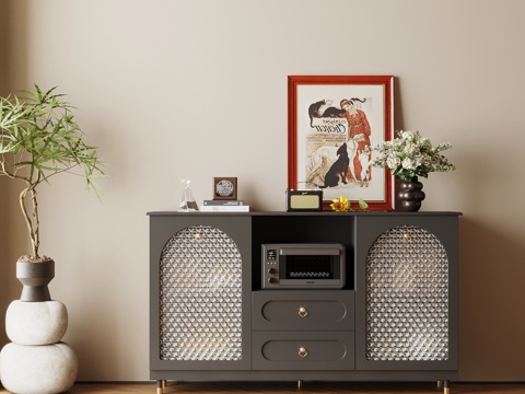 法式复古风玄关柜 边柜 端景柜su模型